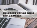 2021年亚洲杯足球赛时间表（2021年亚洲杯足球赛时间表格）